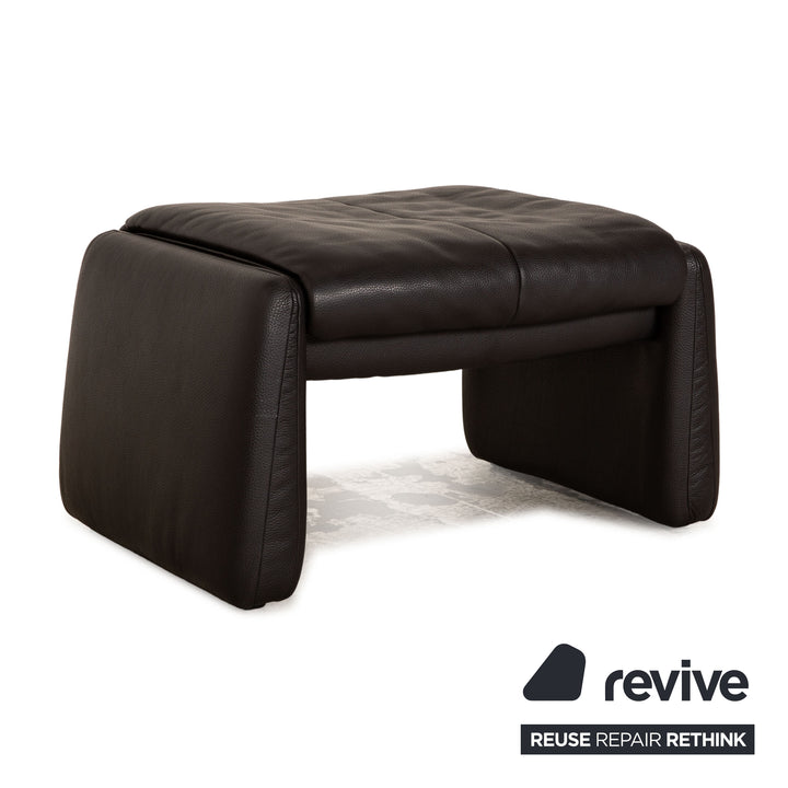 Erpo Lugano Leder Sofa Garnitur Anthrazit Zweisitzer Sessel Hocker Couch Funktion