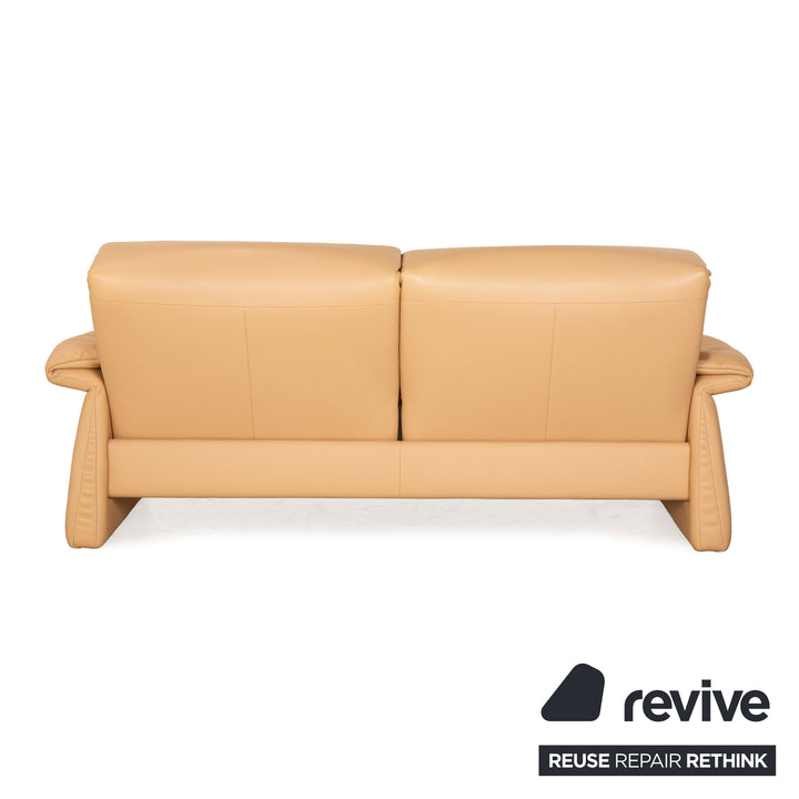 Erpo Lugano Leather Two Seater Beige Manual Function Sofa Couch