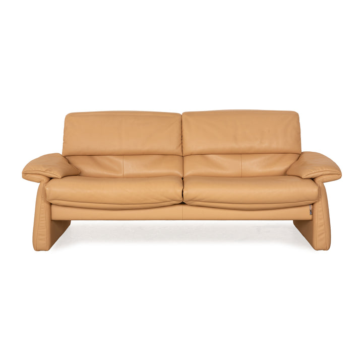 Erpo Lugano Leather Two Seater Beige Manual Function Sofa Couch