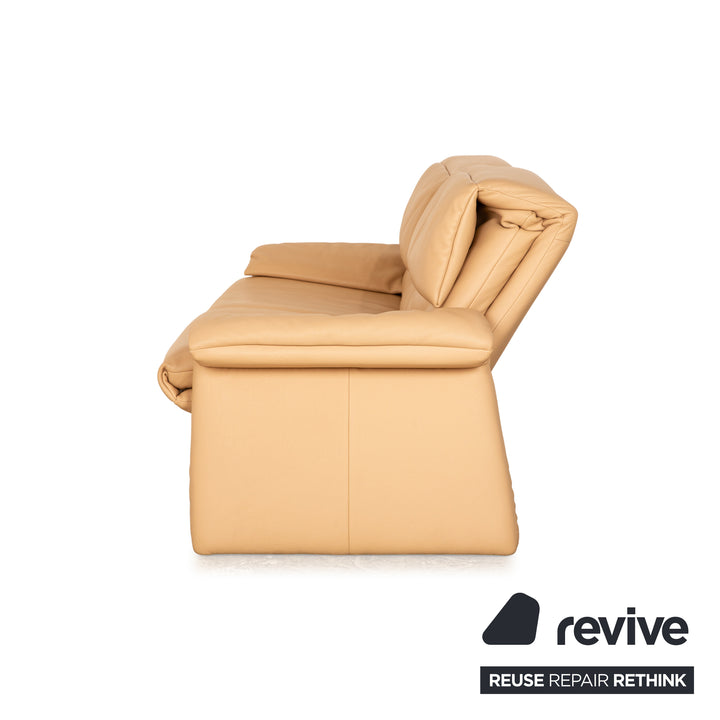Erpo Lugano Leder Zweisitzer Beige manuelle Funktion Sofa Couch