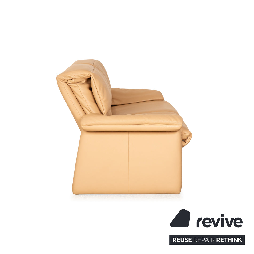 Erpo Lugano Leder Zweisitzer Beige manuelle Funktion Sofa Couch
