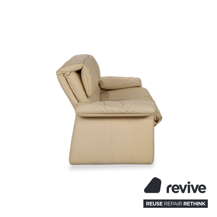 Erpo Lugano Leather Two-Seater Cream Sofa Couch