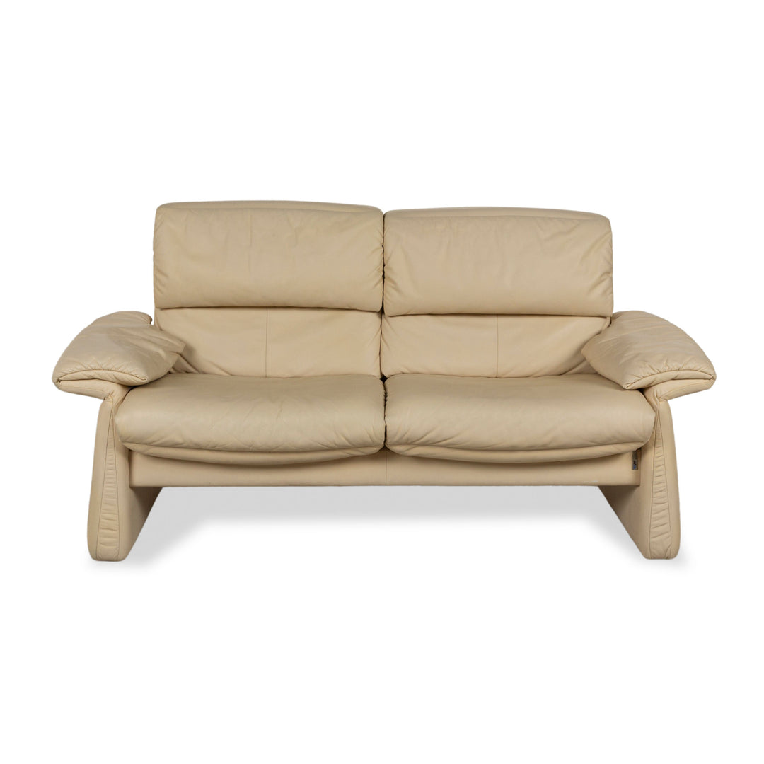 Erpo Lugano Leather Two-Seater Cream Sofa Couch