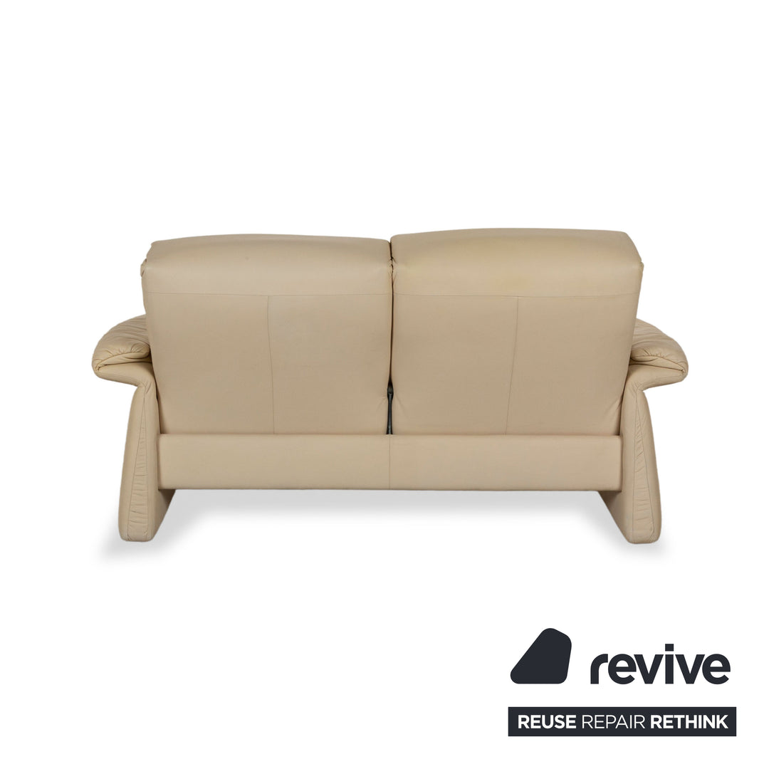 Erpo Lugano Leather Two-Seater Cream Sofa Couch