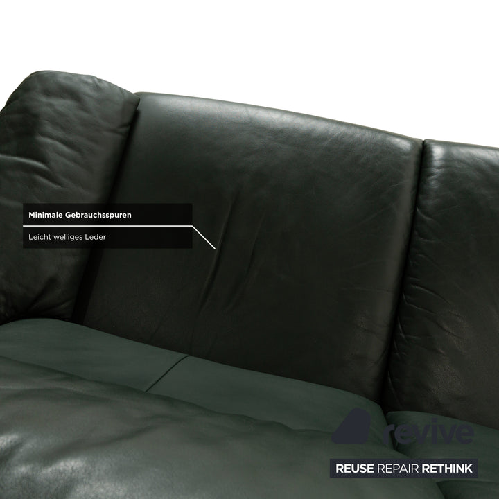 Erpo Lugano leather two-seater set dark green manual function relax function sofa couch
