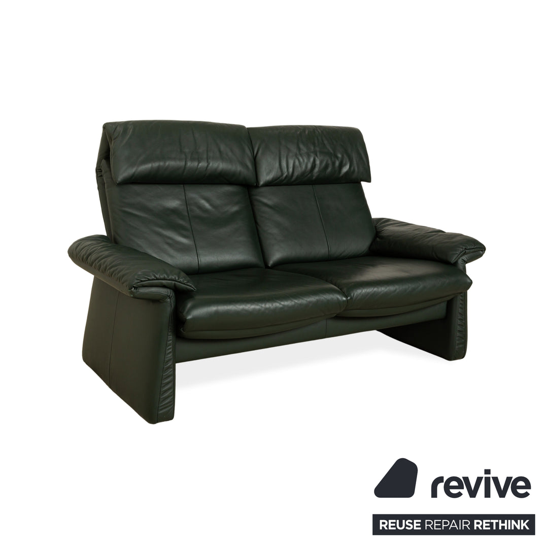 Erpo Lugano Leder Zweisitzer  Garnitur Dunkelgrün Grün manuelle Funktion Relaxfunktion Sofa Couch