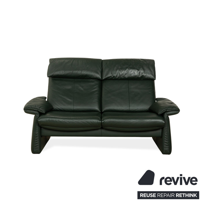 Erpo Lugano Leder Zweisitzer  Garnitur Dunkelgrün Grün manuelle Funktion Relaxfunktion Sofa Couch