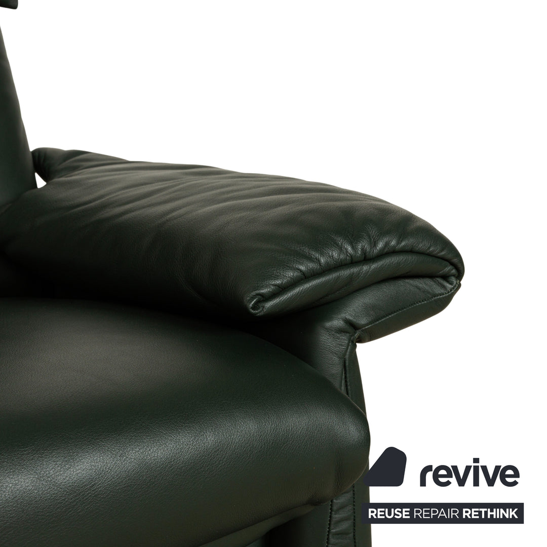 Erpo Lugano Leder Zweisitzer  Garnitur Dunkelgrün Grün manuelle Funktion Relaxfunktion Sofa Couch