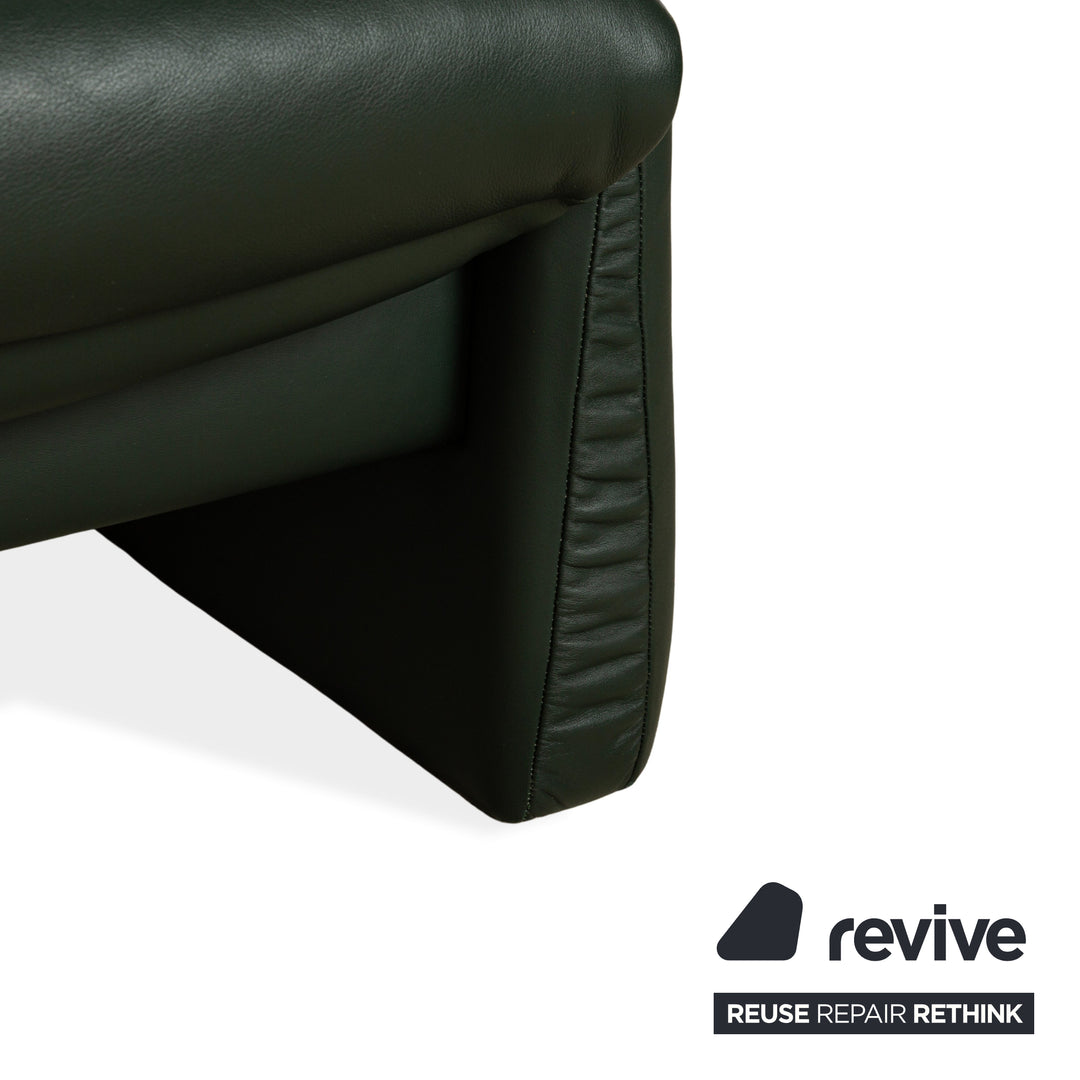 Erpo Lugano Leder Zweisitzer  Garnitur Dunkelgrün Grün manuelle Funktion Relaxfunktion Sofa Couch