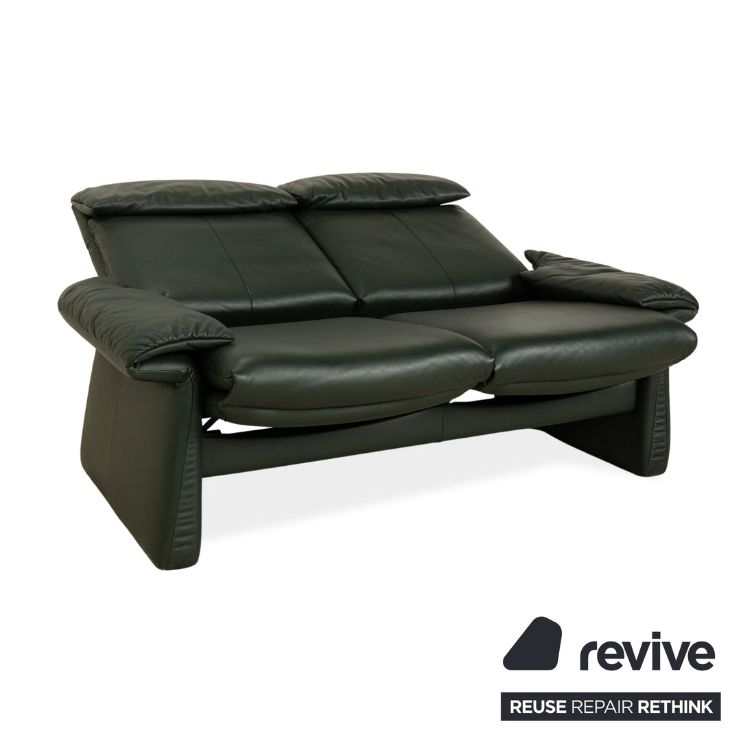 Erpo Lugano leather two-seater set dark green manual function relax function sofa couch