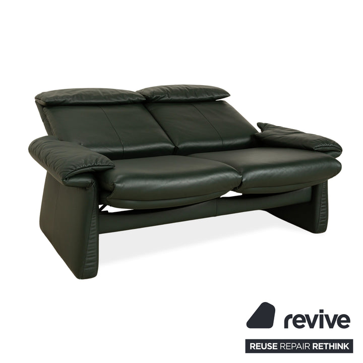Erpo Lugano leather two-seater set dark green manual function relax function sofa couch