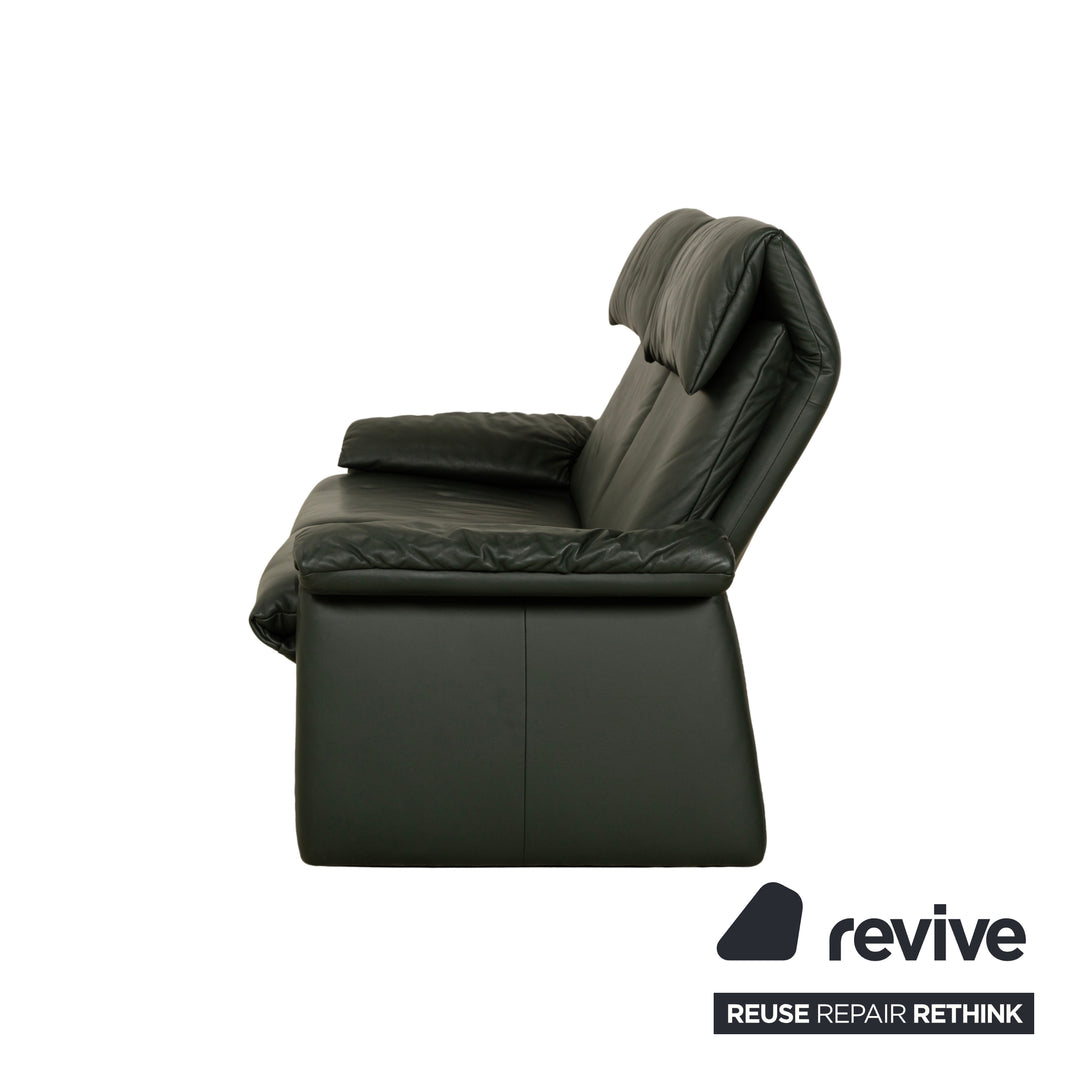 Erpo Lugano Leather Two-Seater Green Manual Function Sofa Couch