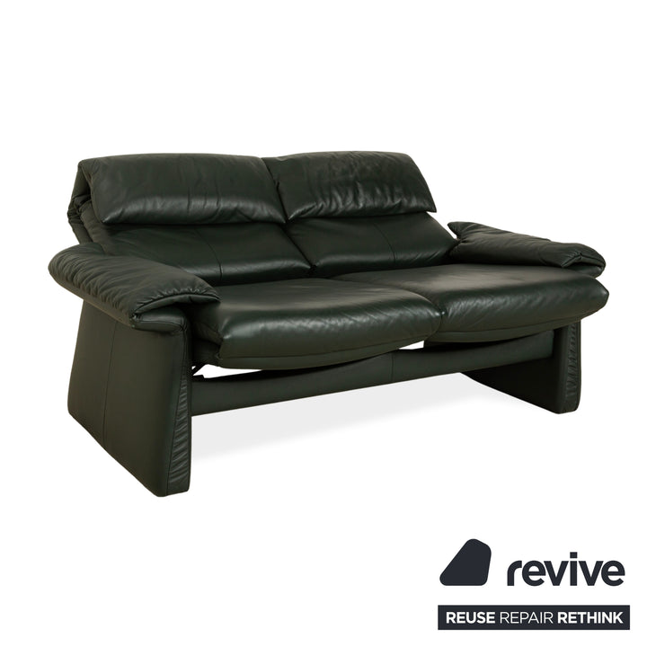 Erpo Lugano Leather Two-Seater Green Manual Function Sofa Couch
