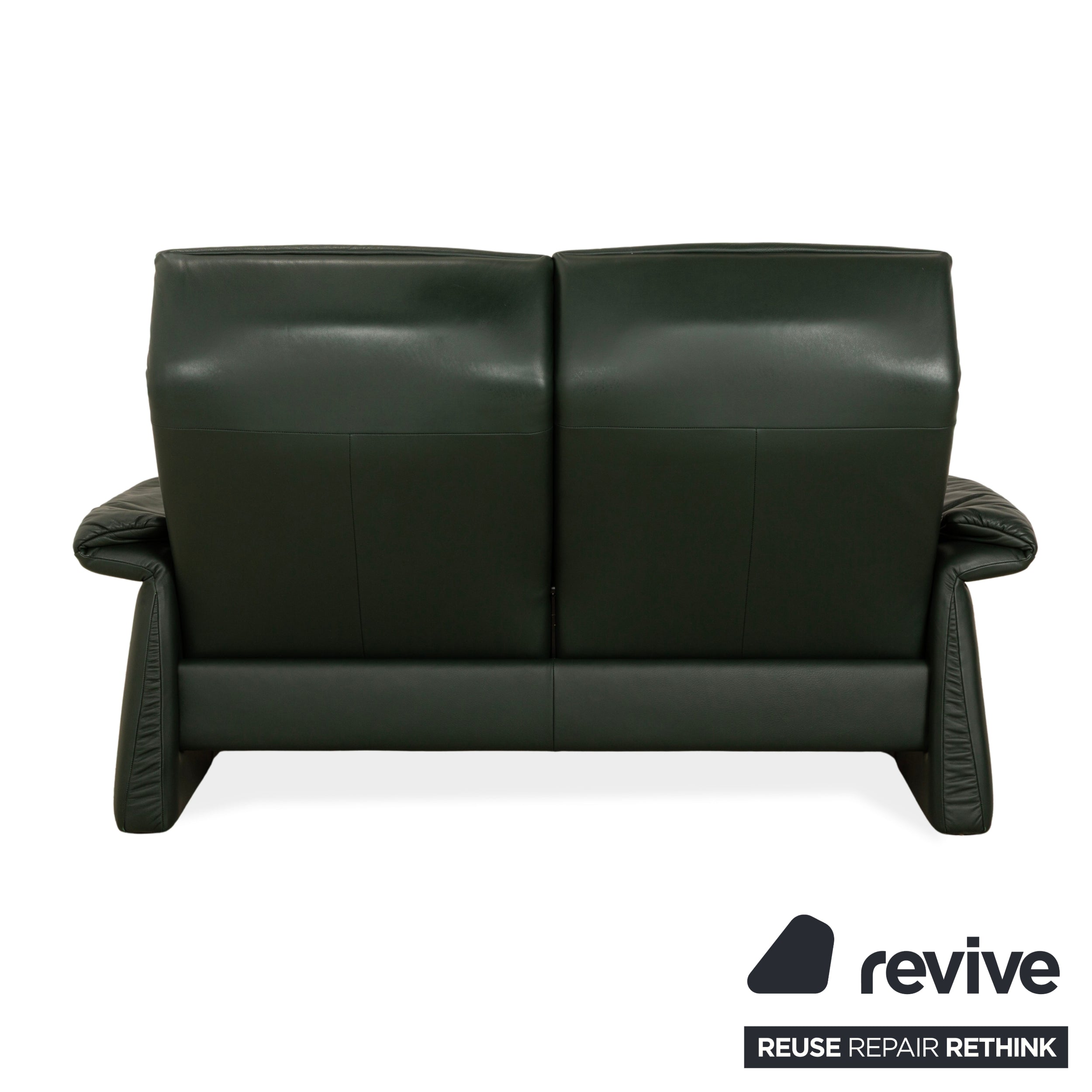 Erpo Lugano Leder Zweisitzer Grün manuelle Funktion Sofa Couch