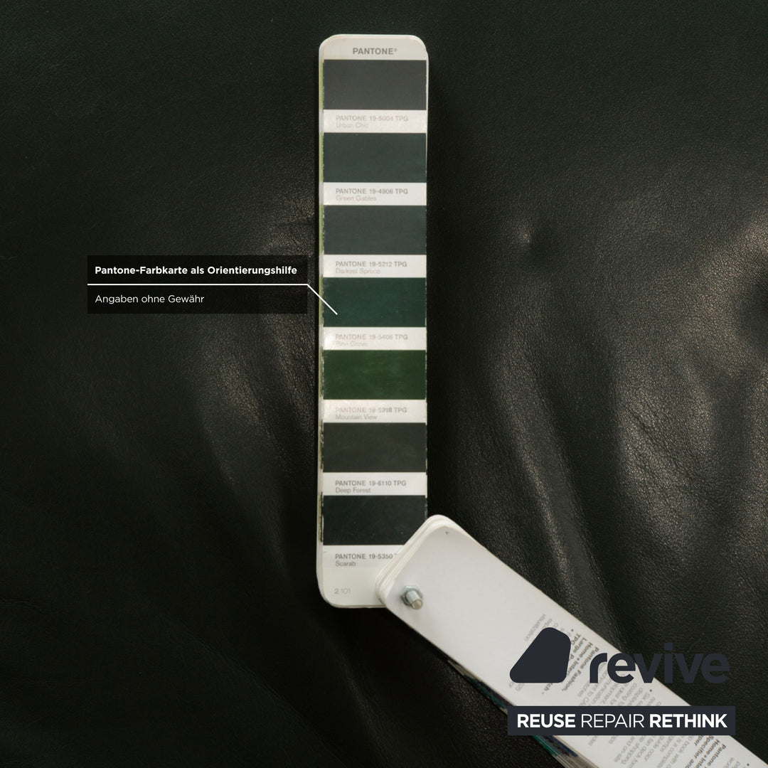 Canapé deux places en cuir vert Erpo Lugano à fonction manuelle