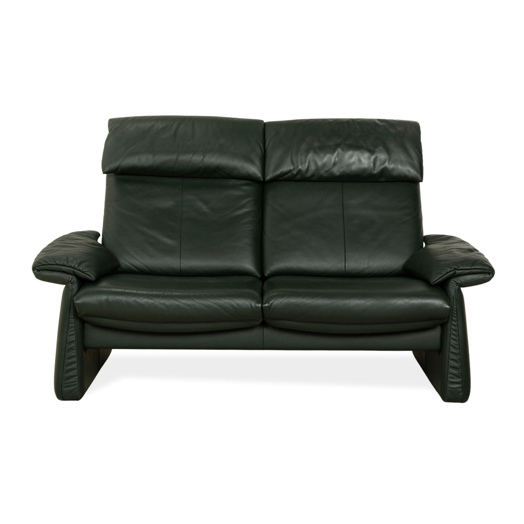 Erpo Lugano Leather Two-Seater Green Manual Function Sofa Couch