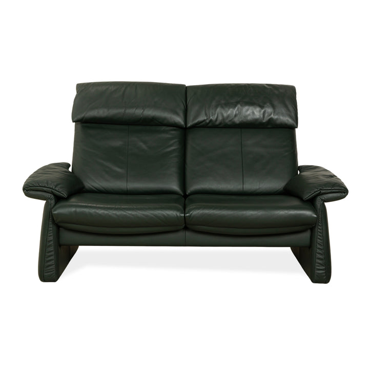 Erpo Lugano Leather Two-Seater Green Manual Function Sofa Couch