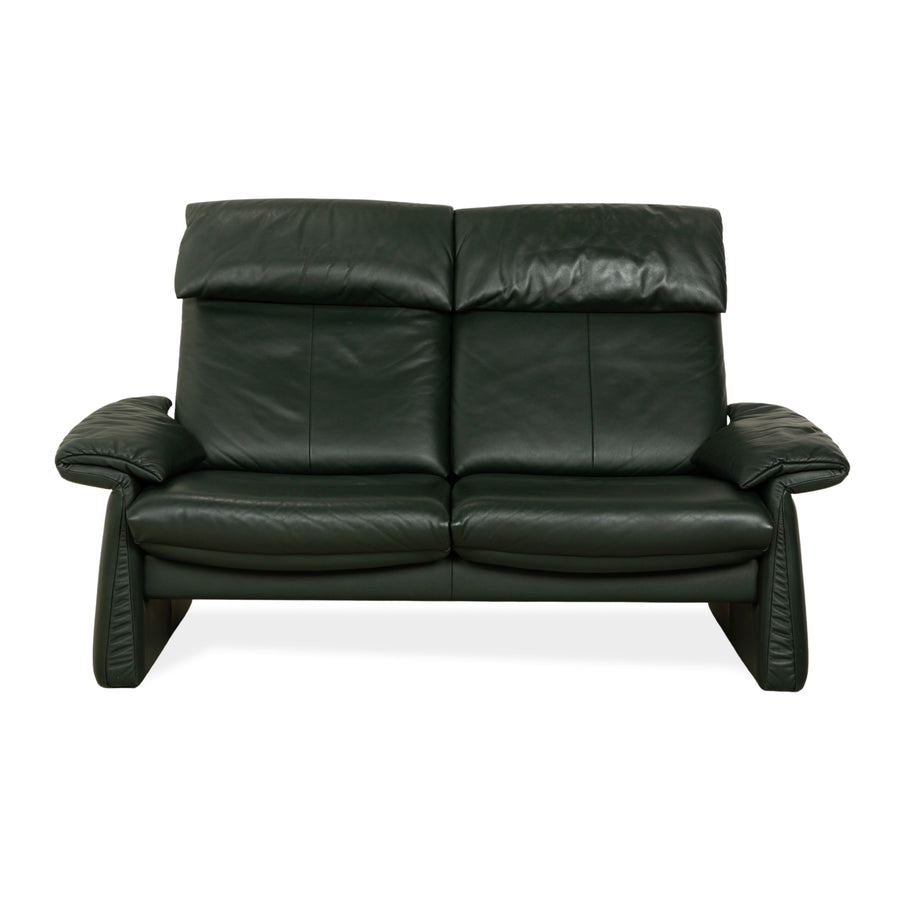 Erpo Lugano Leather Two-Seater Green Manual Function Sofa Couch
