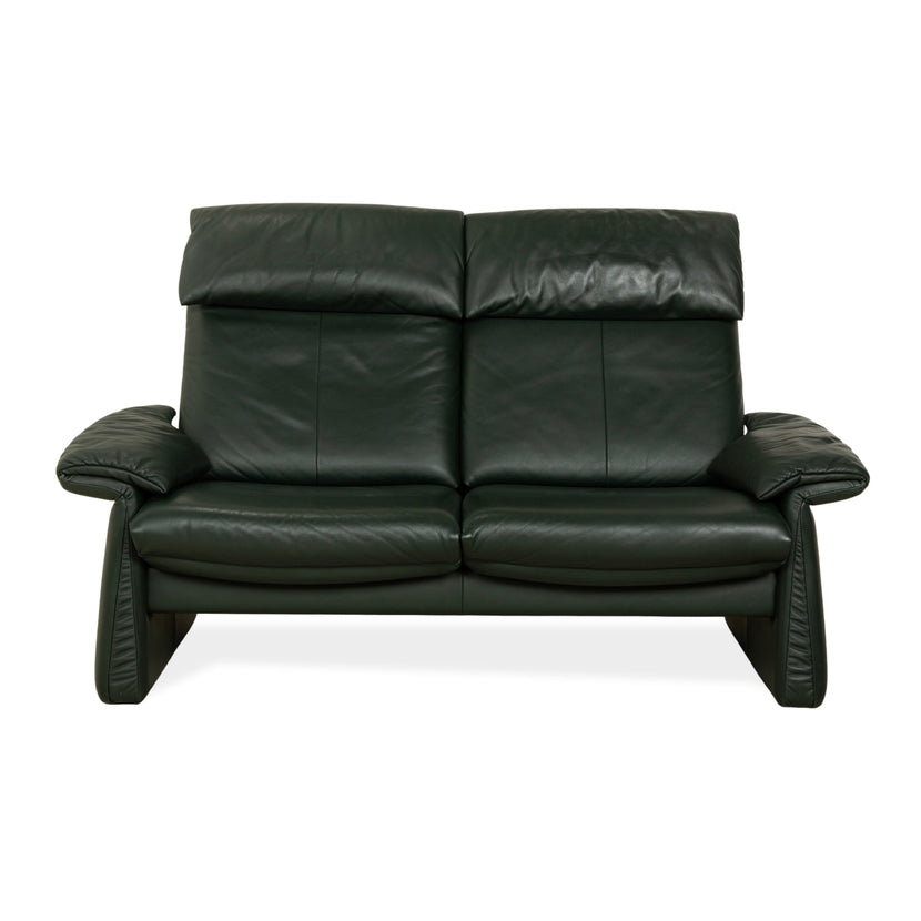 Erpo Lugano Leder Zweisitzer Grün manuelle Funktion Sofa Couch