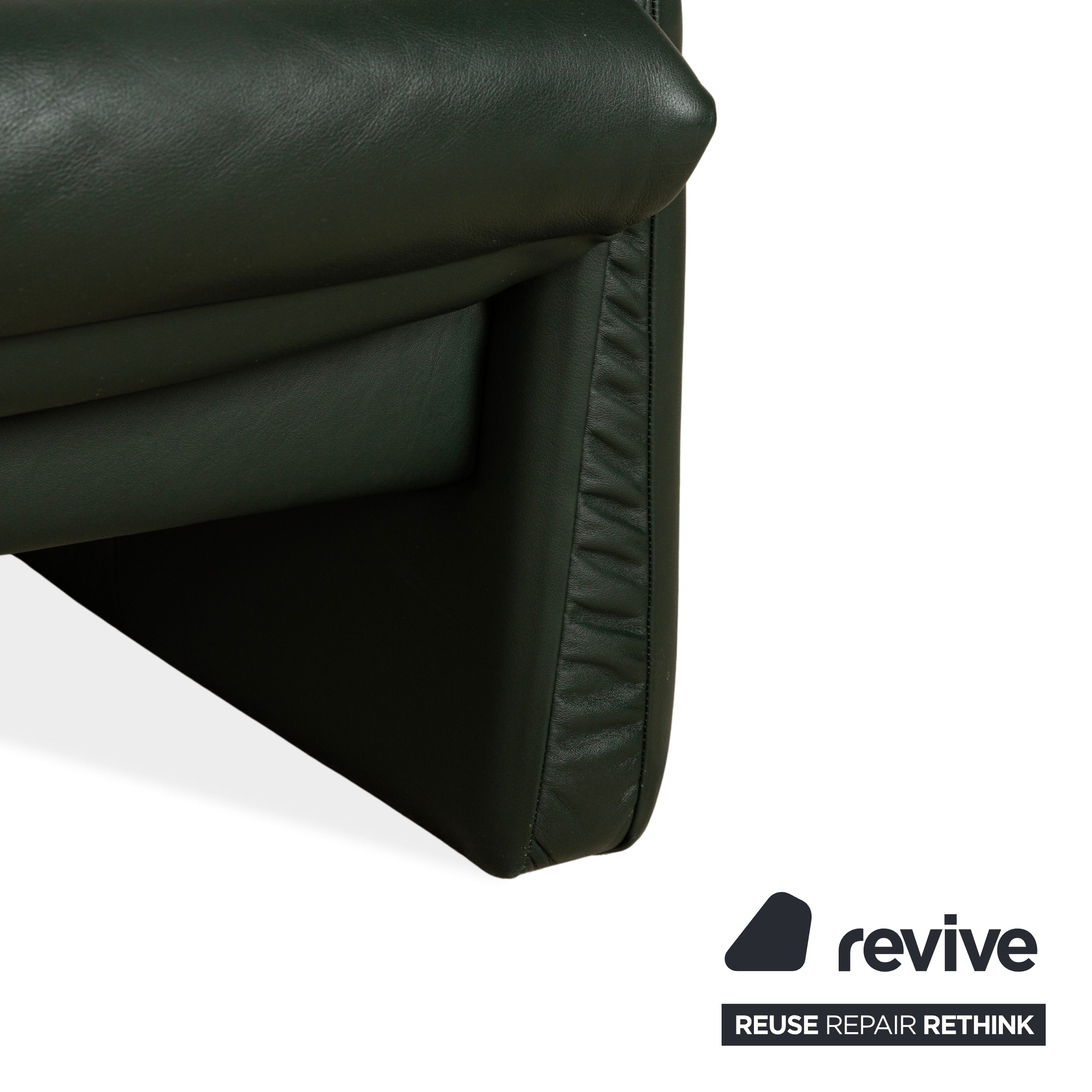 Erpo Lugano Leder Zweisitzer Grün manuelle Funktion Sofa Couch