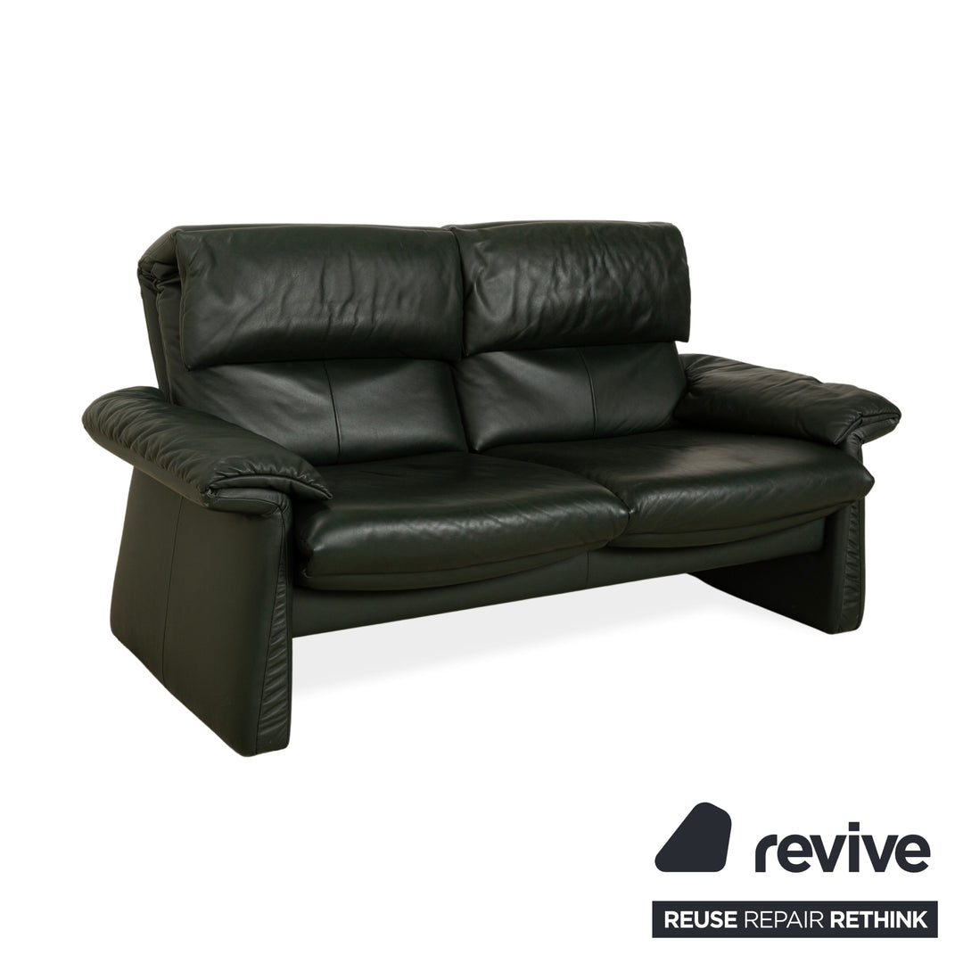 Erpo Lugano Leder Zweisitzer Grün manuelle Funktion Sofa Couch