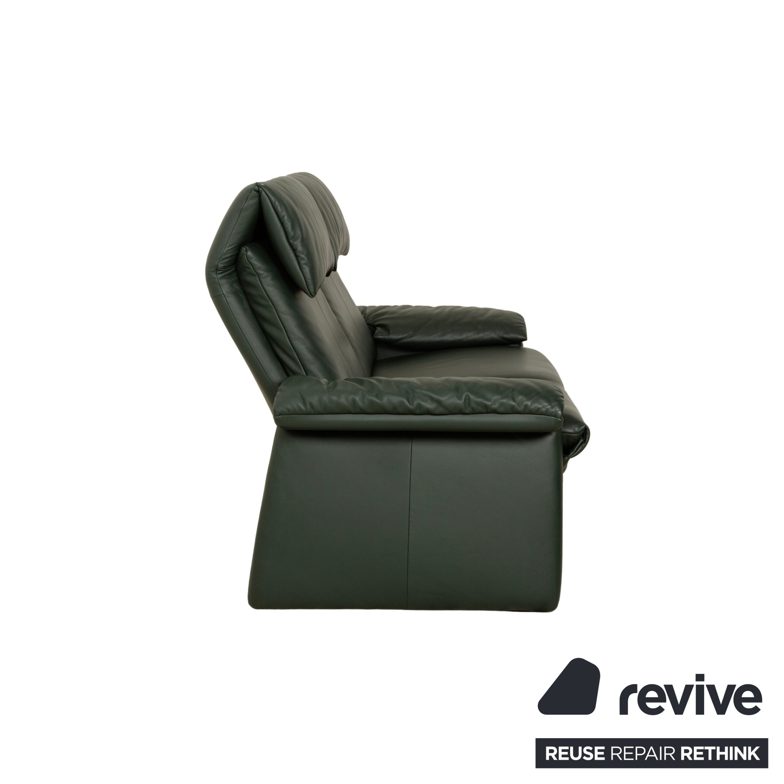 Erpo Lugano Leder Zweisitzer Grün manuelle Funktion Sofa Couch