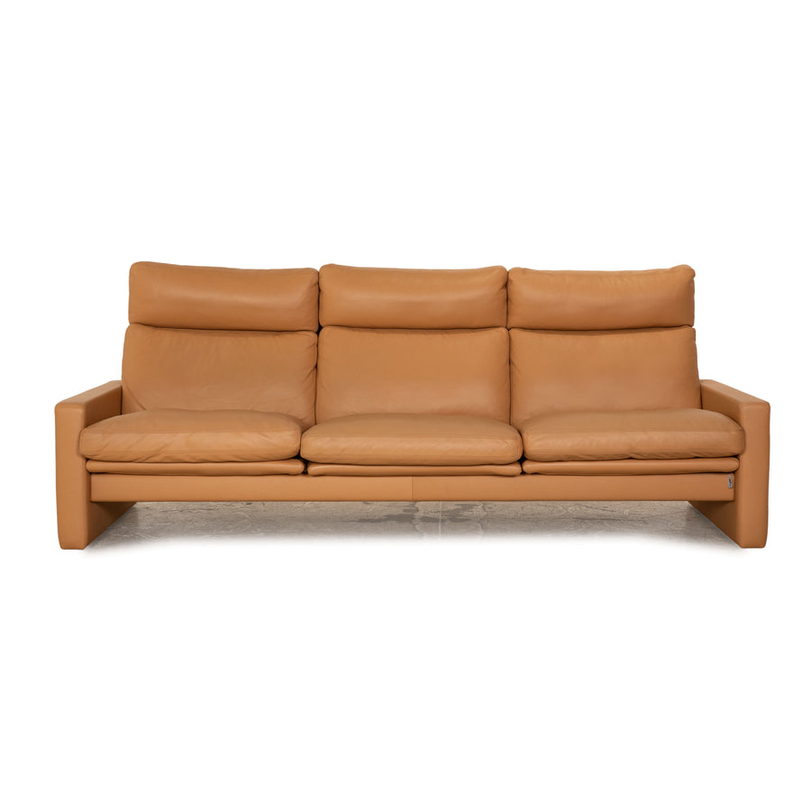 Erpo Manhattan Leather Three Seater Beige Manual Functions Sofa Couch