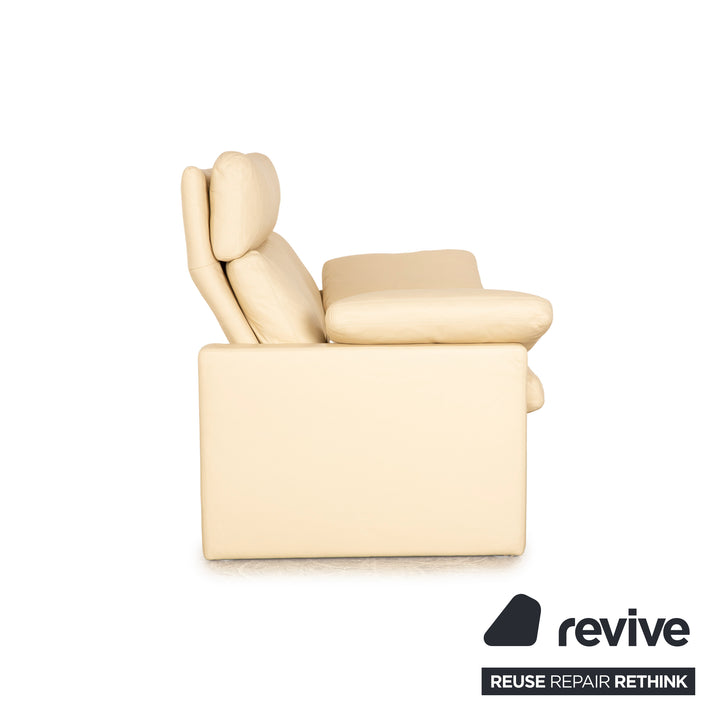 Erpo Manhattan leather three seater cream sofa couch manual function