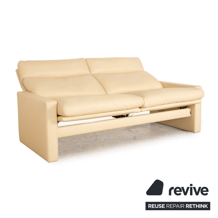 Erpo Manhattan leather three seater cream sofa couch manual function