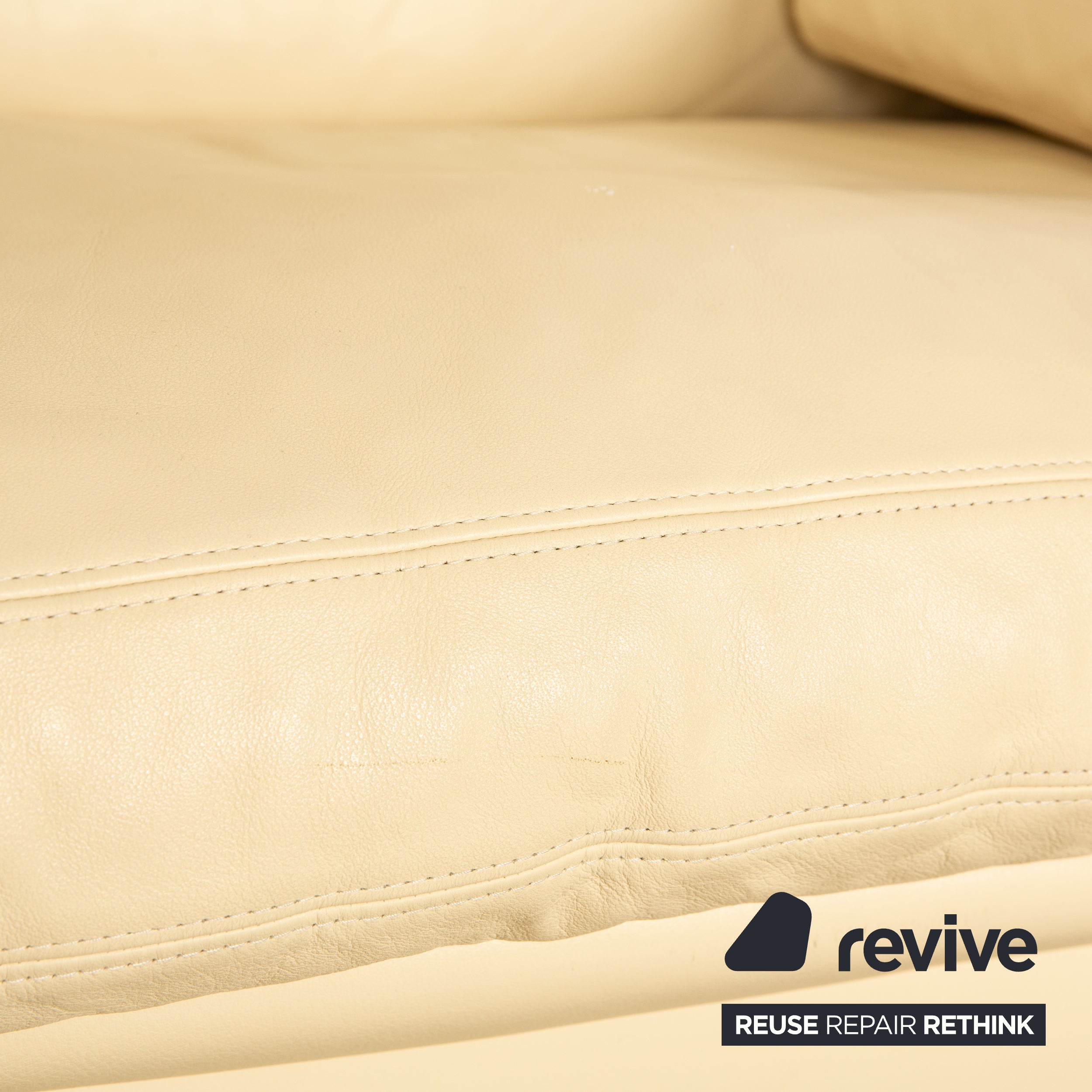 Erpo Manhattan cuir trois places crème canapé canapé fonction manuelle