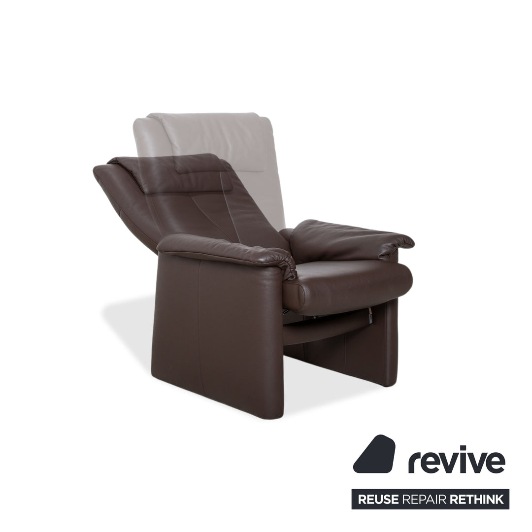 Erpo Milano 2x Leder Zweisitzer, Sessel & Hocker Sofa Braun Kaffee Couch manuelle Relaxfunktion
