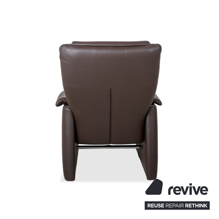 Erpo Milano 2x Leder Zweisitzer, Sessel & Hocker Sofa Braun Kaffee Couch manuelle Relaxfunktion