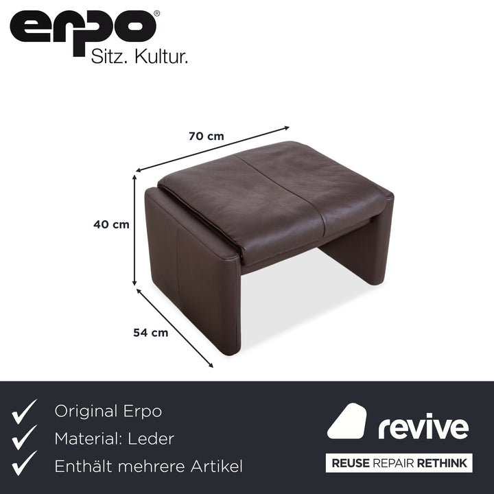 Erpo Milano 2x Leder Zweisitzer, Sessel & Hocker Sofa Braun Kaffee Couch manuelle Relaxfunktion