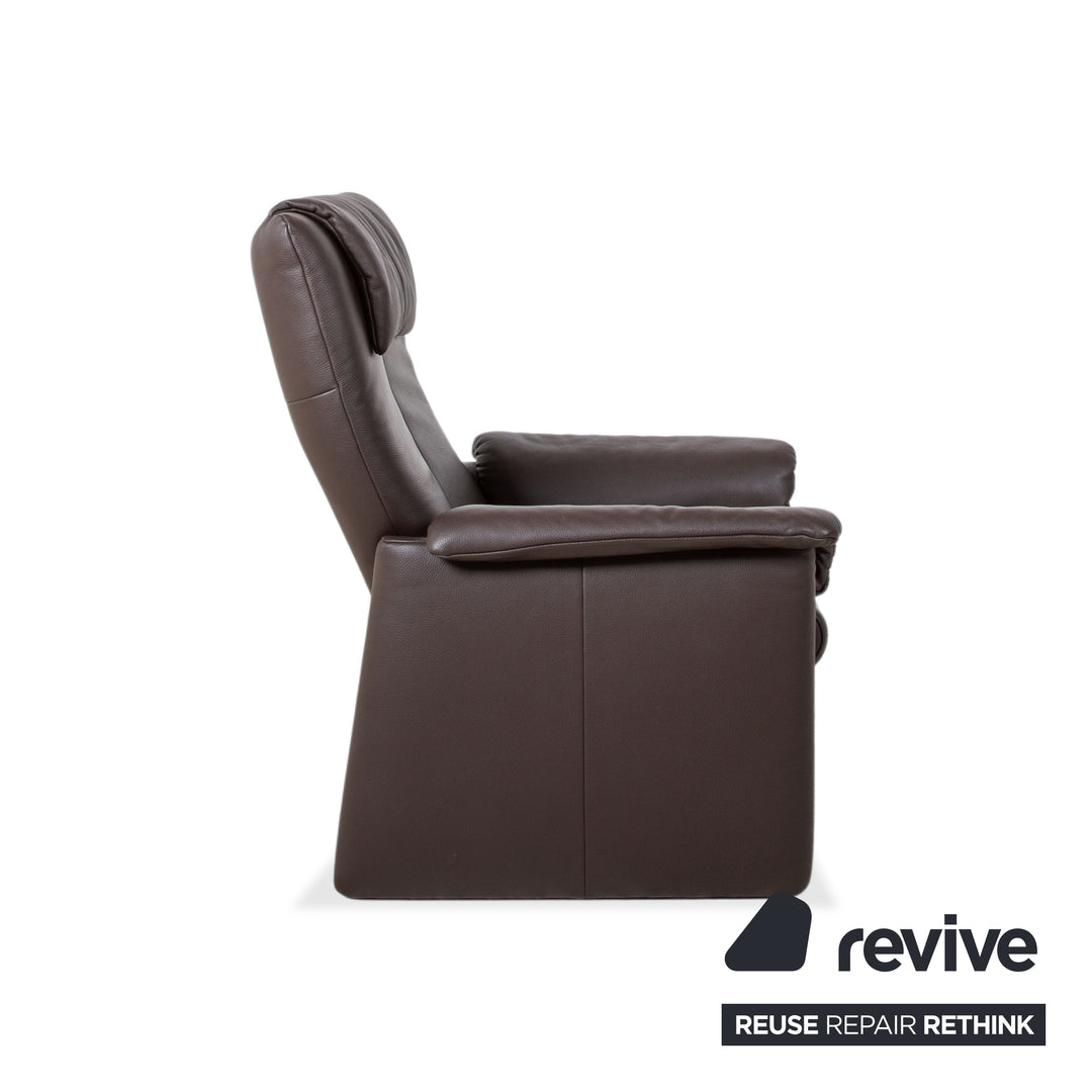 Erpo Milano 2x Leder Zweisitzer, Sessel & Hocker Sofa Braun Kaffee Couch manuelle Relaxfunktion