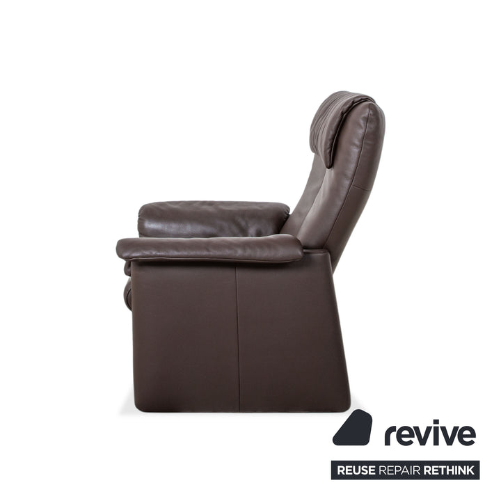 Erpo Milano 2x Leder Zweisitzer, Sessel & Hocker Sofa Braun Kaffee Couch manuelle Relaxfunktion