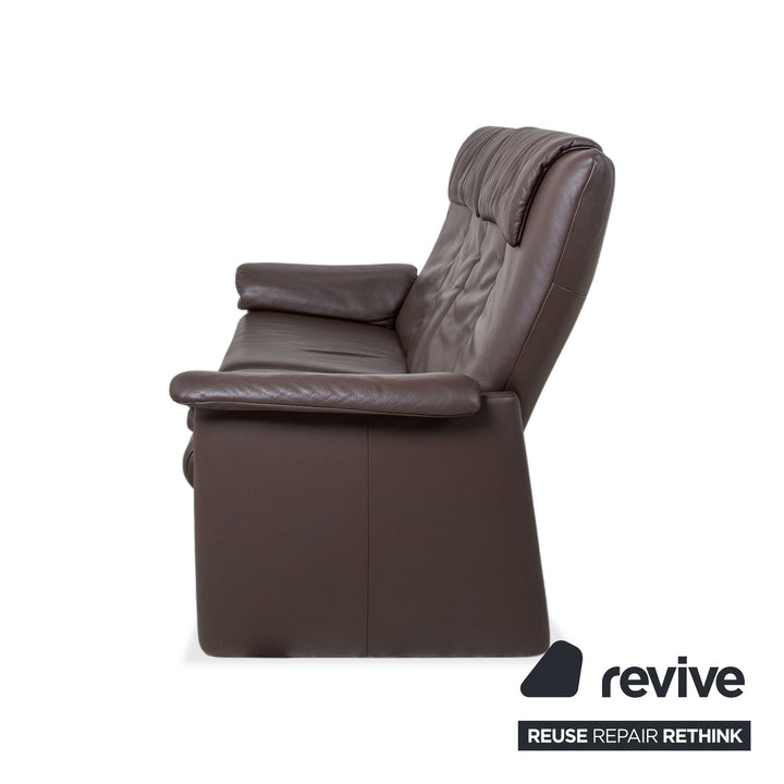 Erpo Milano 2x Leder Zweisitzer & Sessel Sofa Braun Kaffee Couch manuelle Relaxfunktion