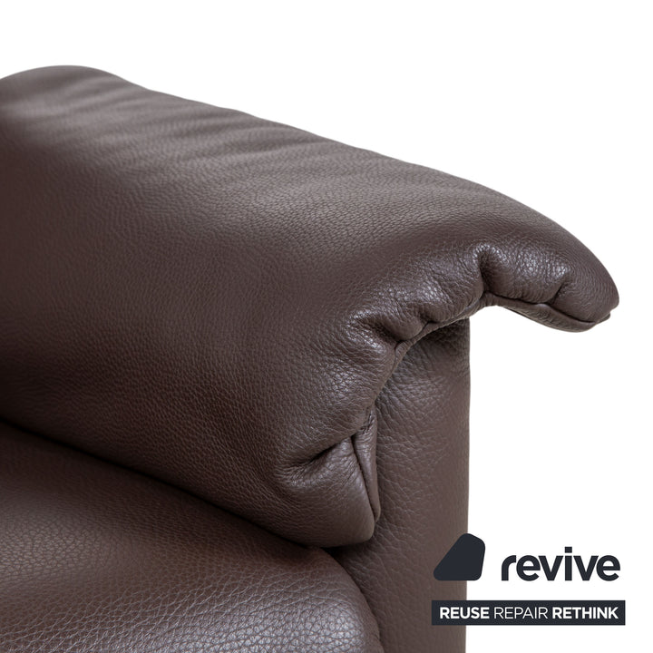 Erpo Milano 2x Leder Zweisitzer & Sessel Sofa Braun Kaffee Couch manuelle Relaxfunktion