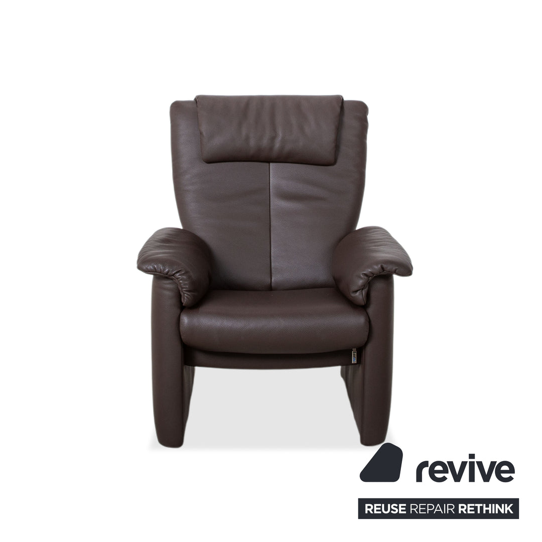 Erpo Milano Leder Sessel Sofa Braun Kaffee Couch manuelle Relaxfunktion