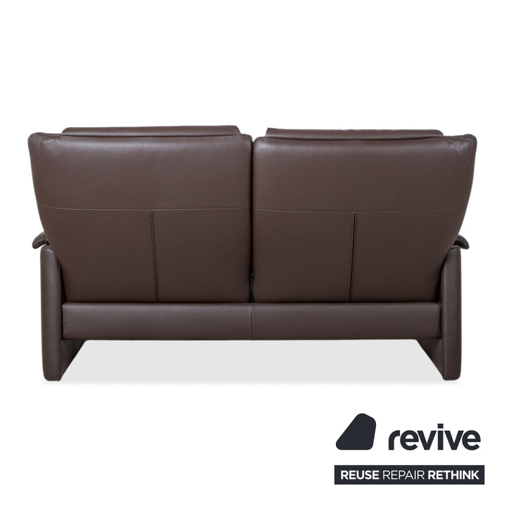 Erpo Milano Zweisitzer Leder Sofa Braun Kaffee Couch manuelle Relaxfunktion