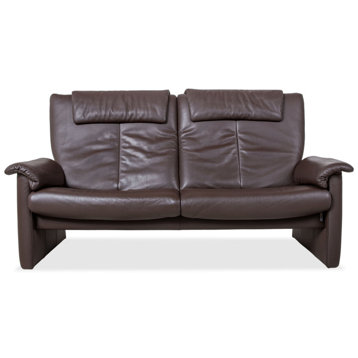 Erpo Milano Zweisitzer Leder Sofa Braun Kaffee Couch manuelle Relaxfunktion