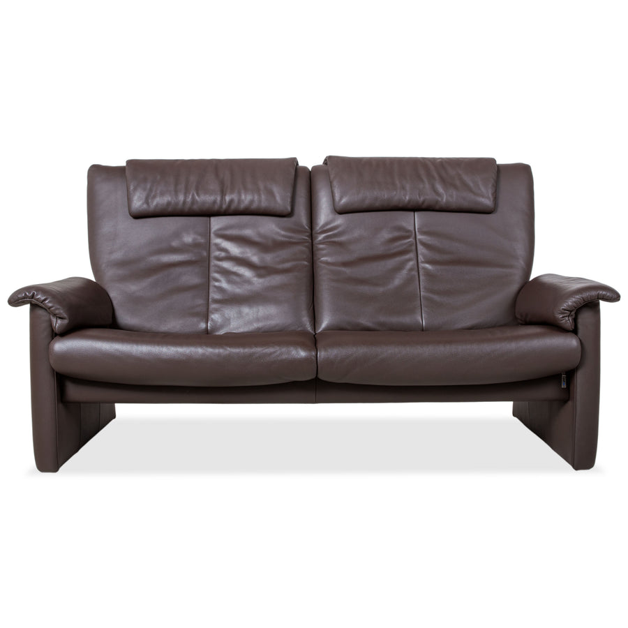 Erpo Milano Zweisitzer Leder Sofa Braun Kaffee Couch manuelle Relaxfunktion