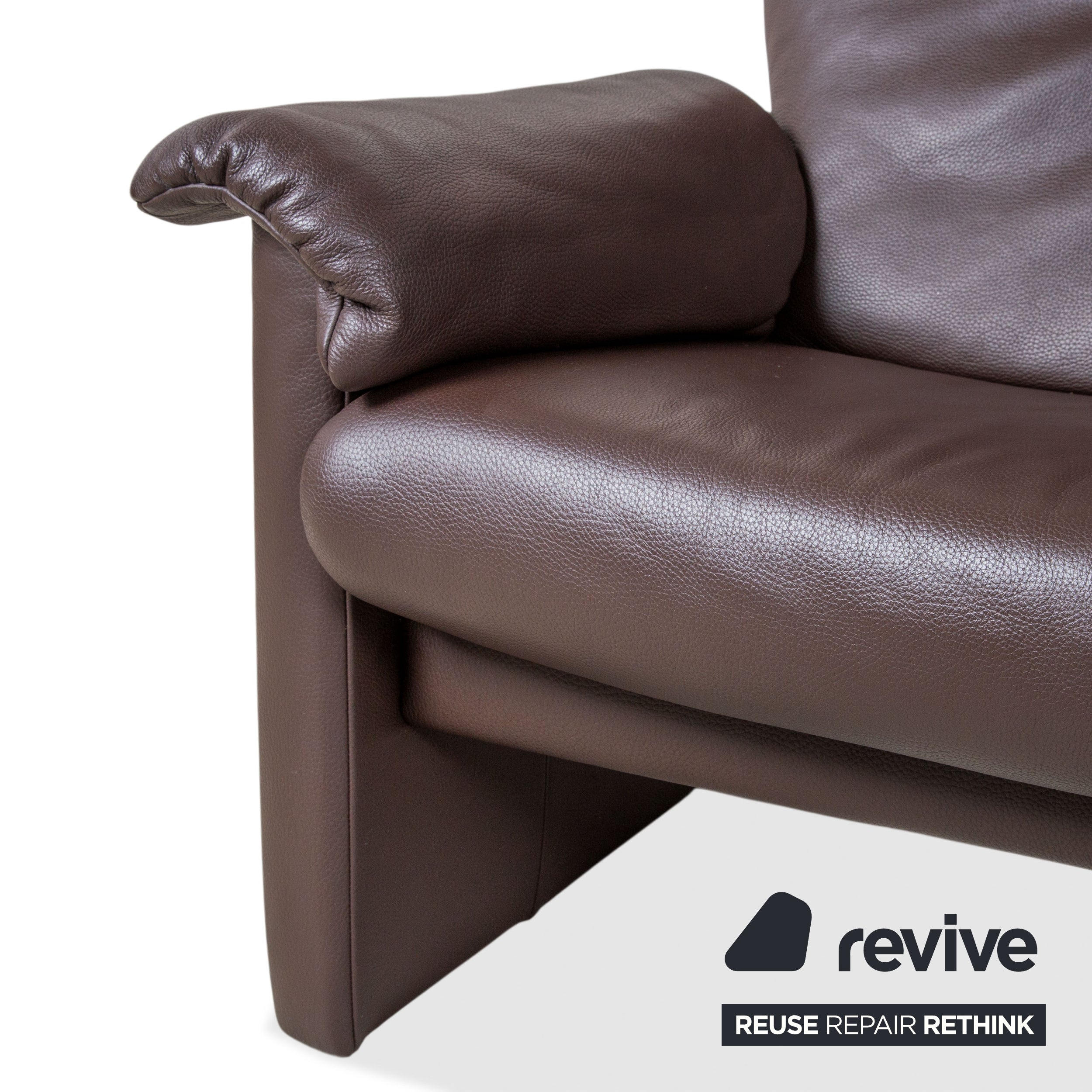 Erpo Milano Zweisitzer Leder Sofa Braun Kaffee Couch manuelle Relaxfunktion