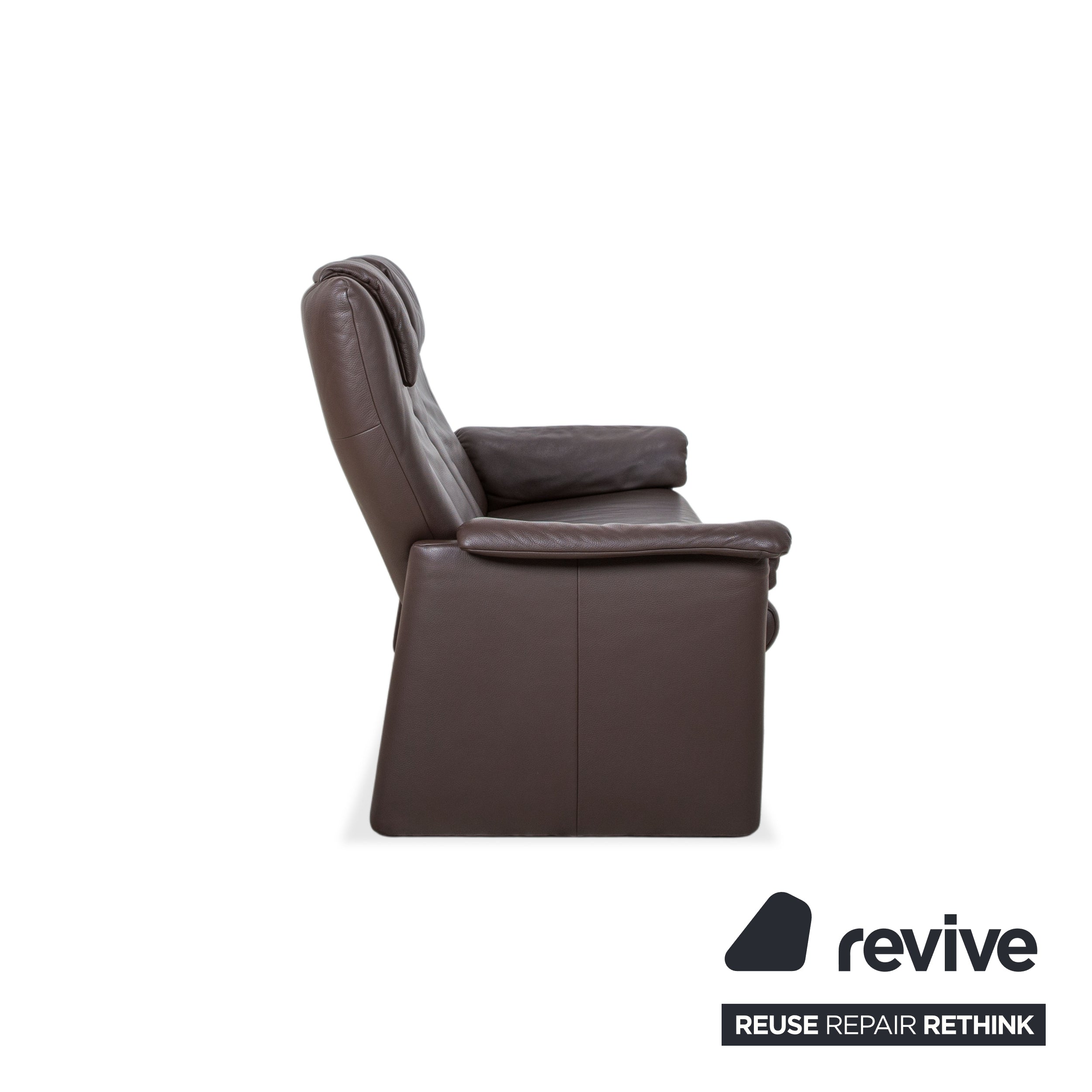 Erpo Milano Zweisitzer Leder Sofa Braun Kaffee Couch manuelle Relaxfunktion