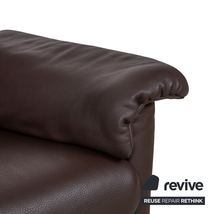 Erpo Milano Zweisitzer Leder Sofa Braun Kaffee Couch manuelle Relaxfunktion