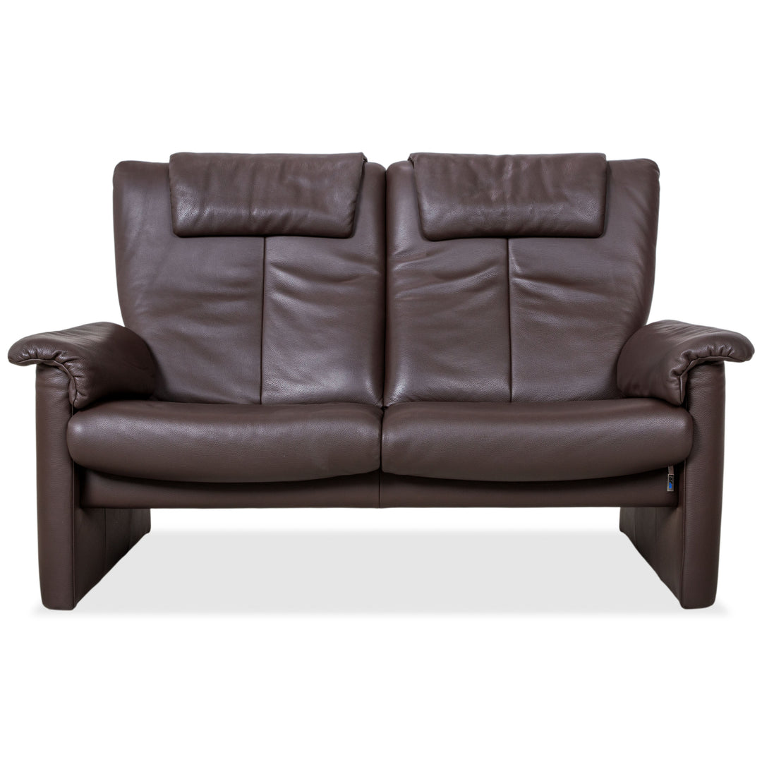 Erpo Milano Zweisitzer Leder Sofa Braun Kaffee Couch manuelle Relaxfunktion