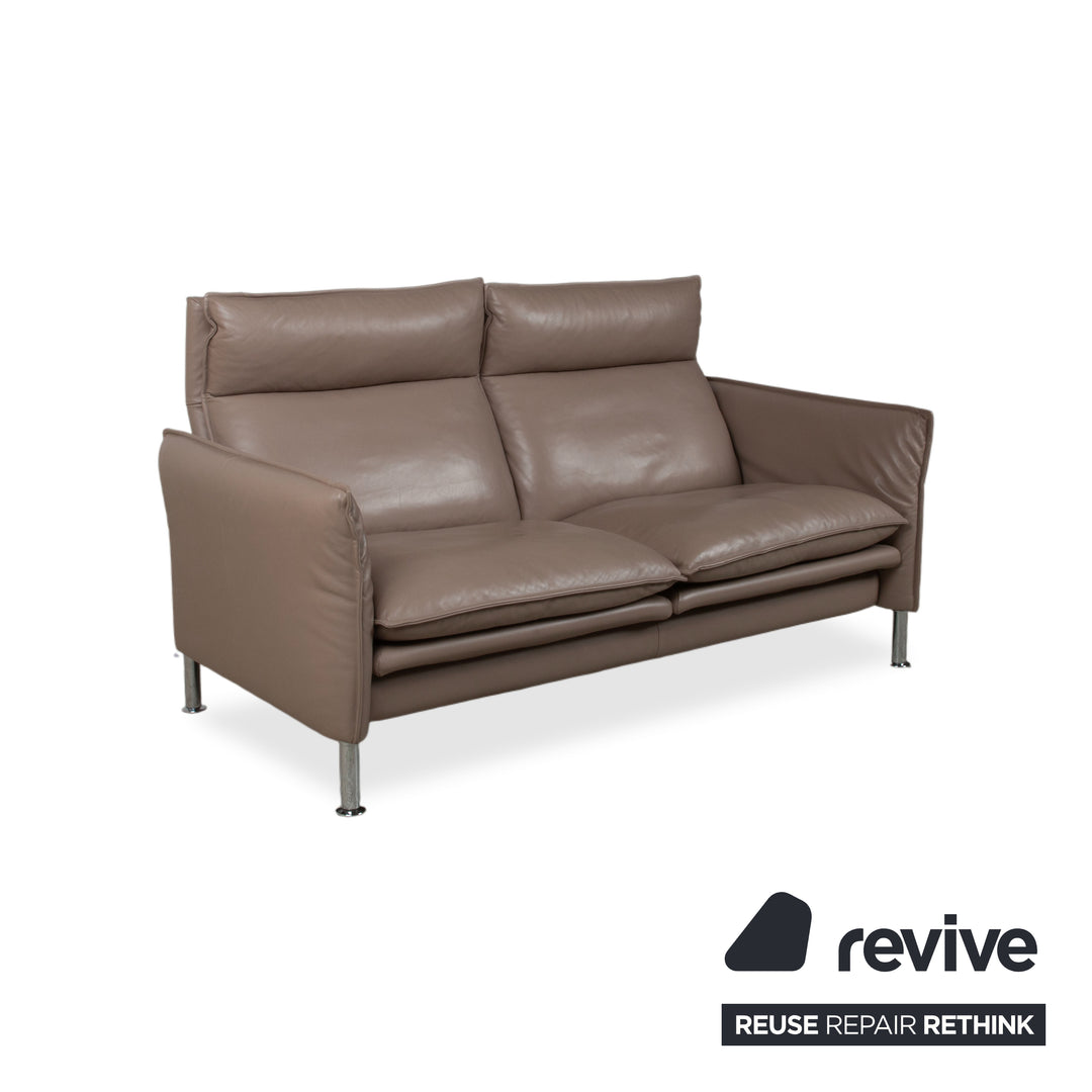 Erpo Porto Leather Suite Three-seater Two-seater Armchair Ottoman Brown Taupe Manual Reclining Sofa Couch
