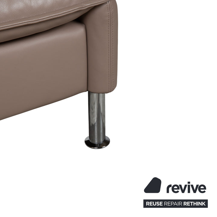 Erpo Porto Leather Suite Three-seater Two-seater Armchair Ottoman Brown Taupe Manual Reclining Sofa Couch