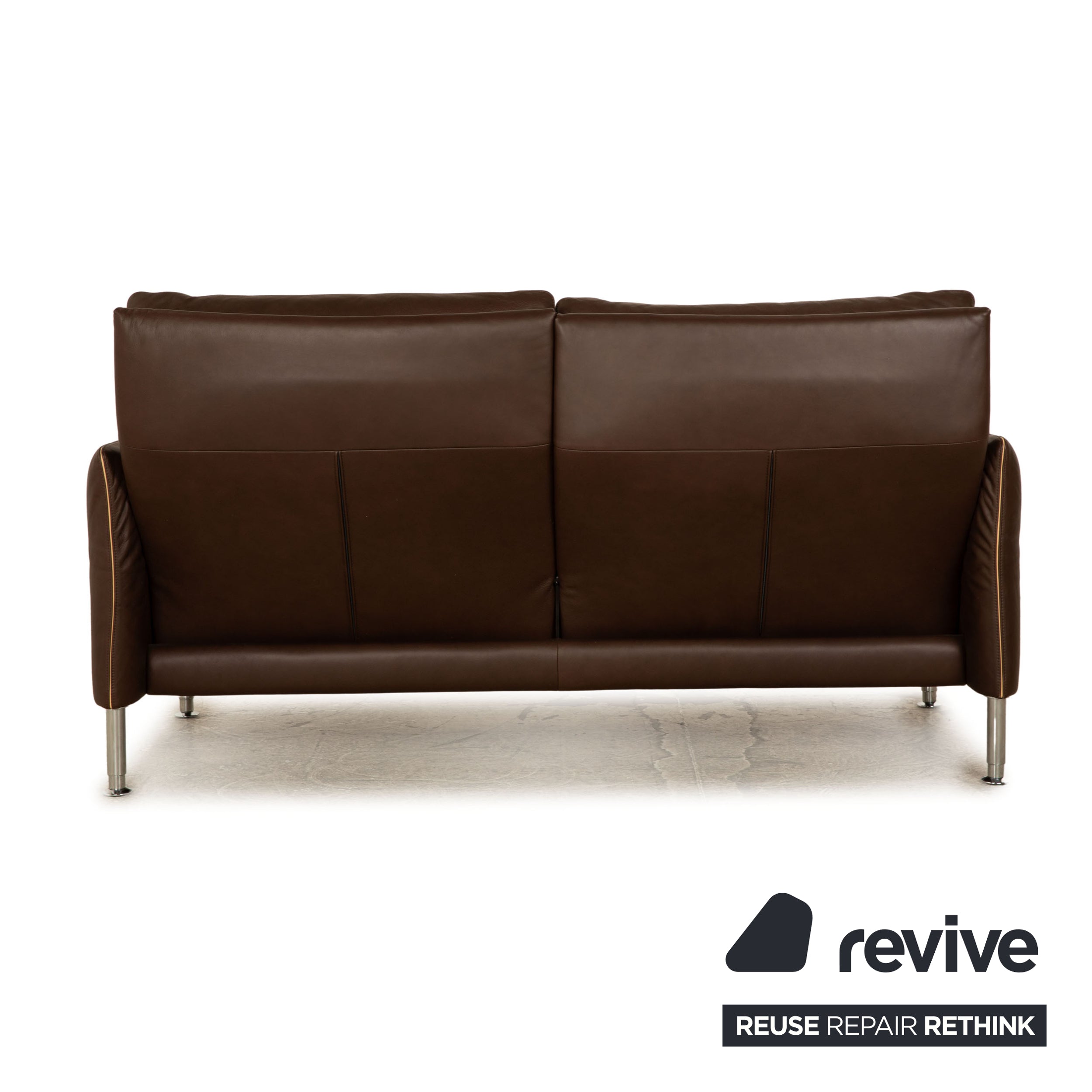 Erpo Porto Leather Three Seater Brown Dark Brown Sofa Couch Manual Function