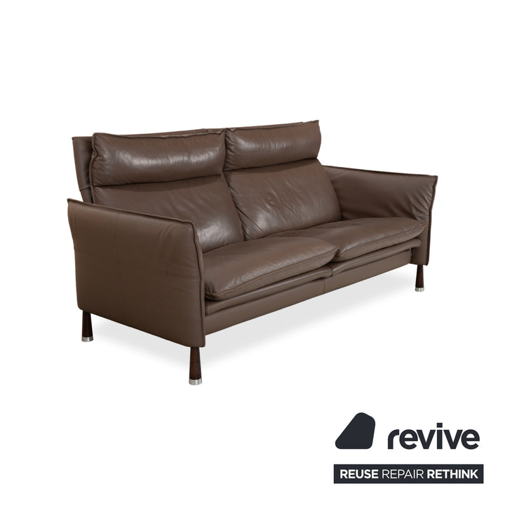 Erpo Porto Leder Dreisitzer Braun manuelle Funktion Sofa Couch