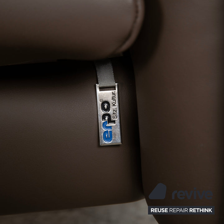 Erpo Porto Leder Dreisitzer Braun manuelle Funktion Sofa Couch